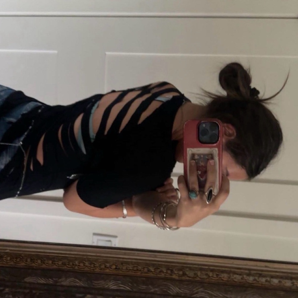 Black Cut-Out Top